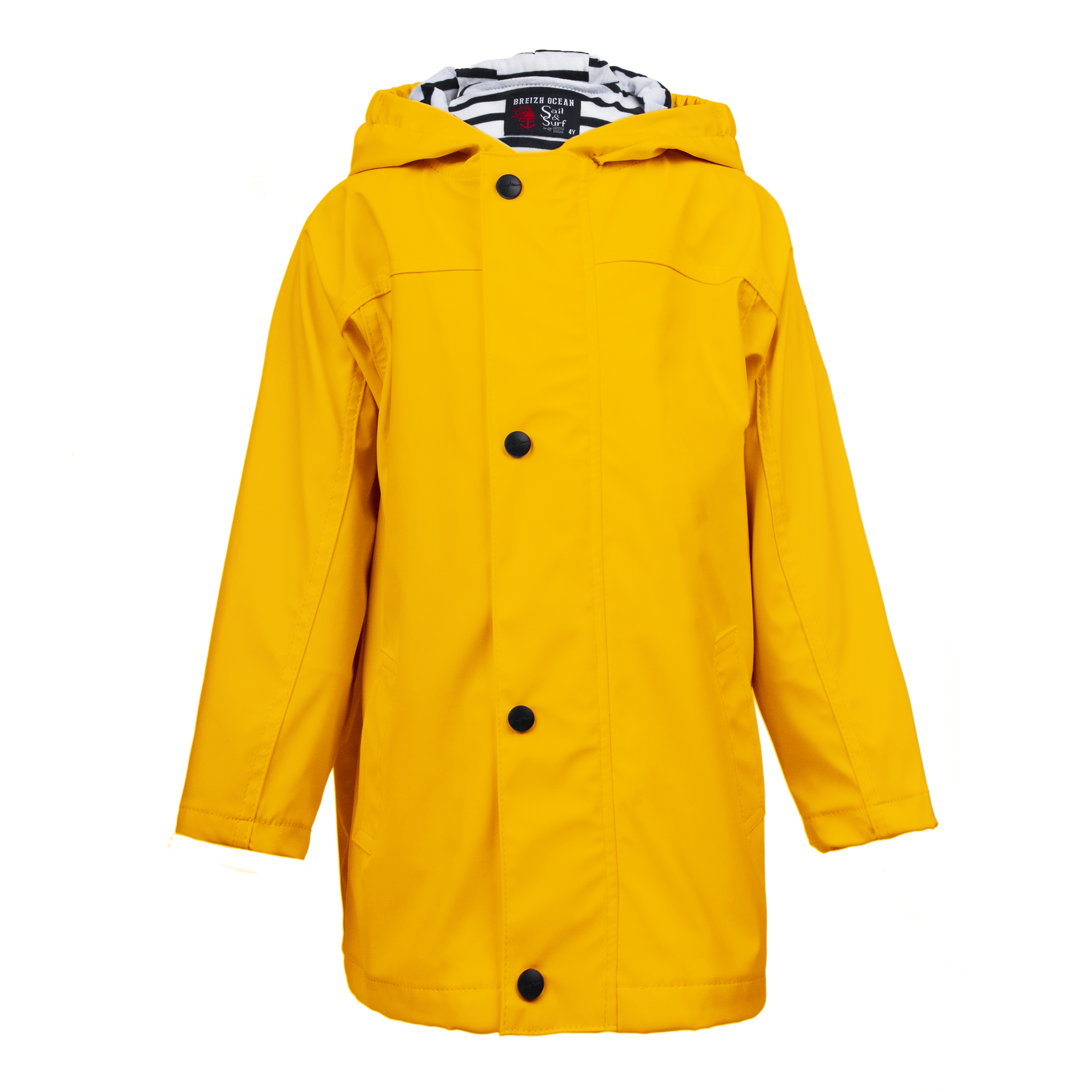ciré-imperméable-enfant-jaune-avec-capuche-intérieur-rayé-elven-breizhocean-face