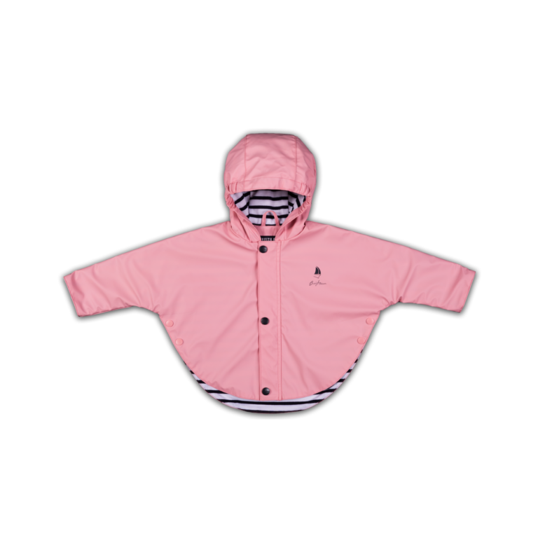 ciré-imperméable-rose-intérieur-rayé-bébé-avec-capuche-marin-breizhocean-tudy-face