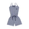 white and navy striped Breizhocean children's jumpsuit - kid face