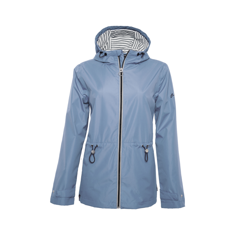 parka-imperméable-femme-avec-capuche-bleu-ciel-intérieur-rayé-breizhocean-paimpol-face