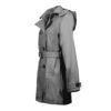 Ciré trench imperméable femme capuche amovible intérieur rayé gris Carnac vue de profil