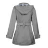 Ciré trench imperméable femme capuche amovible intérieur rayé gris Carnac vue de dos