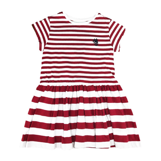 robe-enfant-fille-rayé-blanc-rouge-breizhocean-froufrou-face