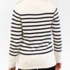 Women's straight-cut sweater Binic ecru navy Breizh Océan