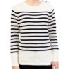 Women's straight-cut sweater Binic ecru navy Breizh Océan