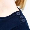 Women's straight-cut sweater Binic navy and white Breizh Océan zoom buttons