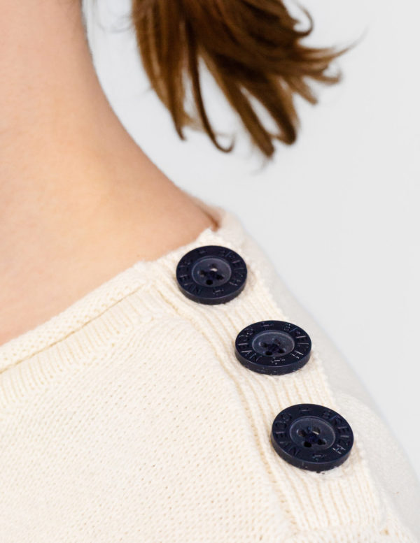 Pull femme marin Pull marin Vêtement marin Pull écru/marine Binic vue boutons