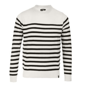 BONO-pull-rayue-vêtement marin-homme-écru marine