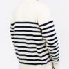 BONO men's striped sweater in ecru and navy, back