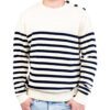 BONO men's striped sweater in ecru and navy Bono men's ecru and navy Breizh Océan sailor sweater