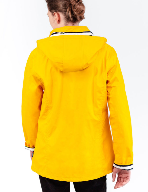 ERQUY ciré imperméable femme cintré jaune intérieur rayé vue de dos