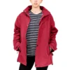 Parka imperméable femme, Bordeaux, coutures étanches, Breizh Océan, Auray, vue de face Parka imperméable femme, Bordeaux, Breizh Océan, Auray. Capuche amovible, coutûres thermosoudées, poches zippées, grandes poches, intérieures, extérieures, Vue de face.