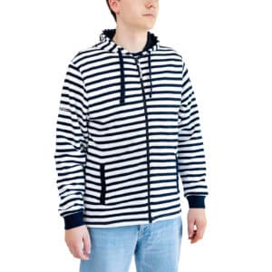 Sweat, rayé, blanc/marine, homme, Breizh Océan, Ambon, vue de dos.