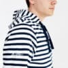 Sweat, rayé, blanc/marine, homme, Breizh Océan, Ambon, zoom logo manche.
