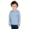 Marinière enfant, Blanc Jean, garçon, Breizh Océan, Guer. Tee shirt, manches longues, vêtement marin, coton bio vue de face.