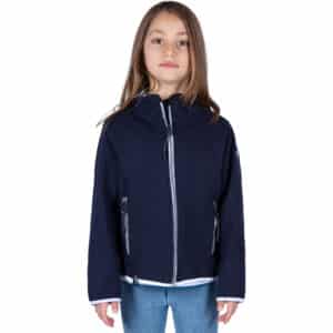 Veste manches longues enfant fille CROZON à fermeture éclaire couleur marine