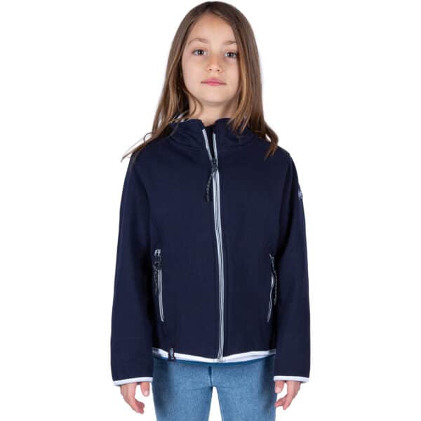 Veste manches longues enfant fille CROZON à fermeture éclaire couleur marine