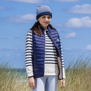 LIZIO - Doudoune coupe droite intérieur rayé