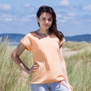 PLOVAN -Tee-shirt femme manches courtes coton léger.