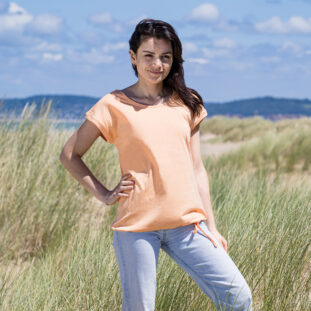 PLOVAN -Tee-shirt femme manches courtes coton léger.